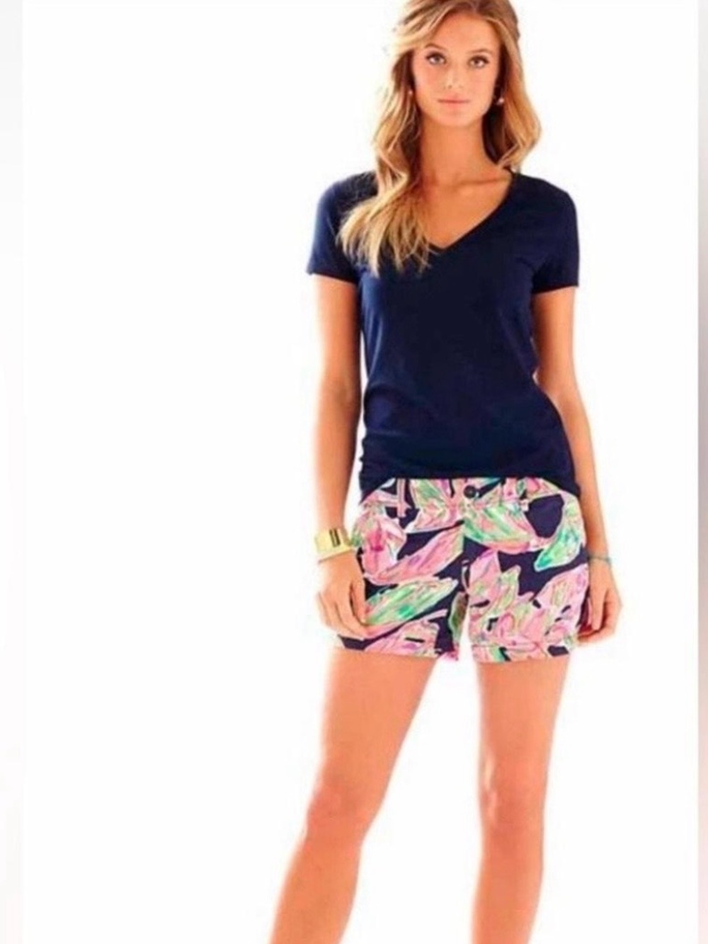 Lilly Pulitzer Tropical Floral Print Callahan Shorts Size 00